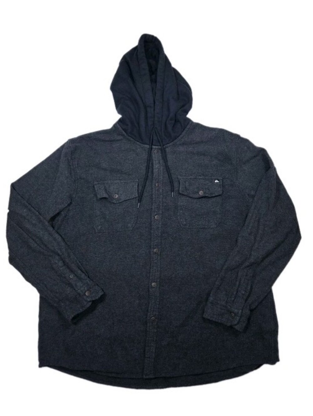 Quiksilver Hooded Flannel Shirt Jacket Size 3XL Charcoal Gray/Black Streetwear